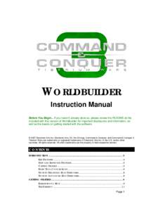 Command & Conquer 3 Worldbuilder Manual