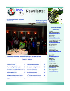 Newsletter	 Pan‐American	Aerobiology	Association	 www.paaa.org Winter‐Spring	2012