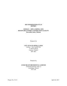 Microsoft Word - Kawartha Decommissioning Report FINAL.doc