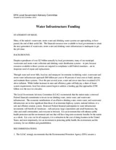 Water Infrastructure Funding