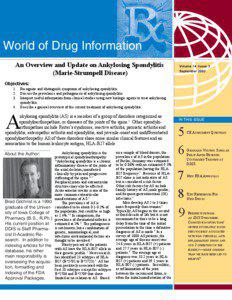 World of Drug Information An Overview and Update on Ankylosing Spondylitis (Marie-Strumpell Disease)