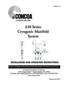 ADI3231-A  Certified ISO 9001:[removed]Series Cryogenic Manifold