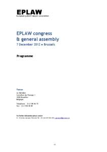 EPLAW  European patent lawyers association EPLAW congress & general assembly