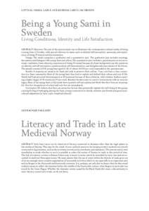 Lotta M. Omma, Lars E. Holmgren & Lars H. Jacobsson  Being a Young Sami in Sweden  Living Conditions, Identity and Life Satisfaction