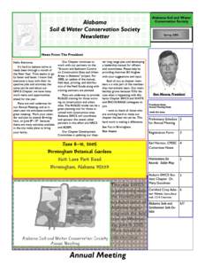 Alabama Soil & Water Conservation Society Newsletter Alabama Soil and Water Conservation Society