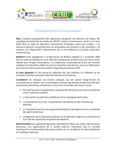 Déclaration Antananarivo