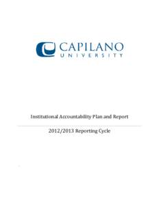 Institutional Accountability Plan and Report