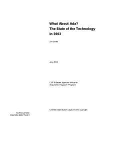 What about Ada? The State of the Technology in 2003