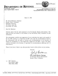 March 31, 1998 Mr. David Blackmon, Chairman Royalty Policy Committee Burlington Resources 801 Cherry, Suite 700 Fort Worth, TX 76102