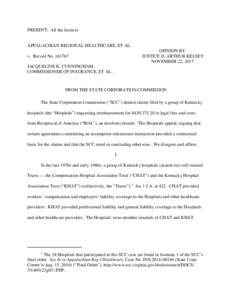 PRESENT: All the Justices  APPALACHIAN REGIONAL HEALTHCARE, ET AL. OPINION BY JUSTICE D. ARTHUR KELSEY NOVEMBER 22, 2017