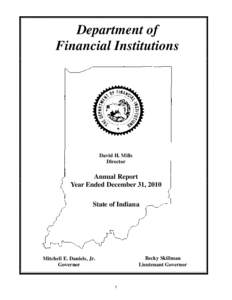 Department of Financial Institutions David H. Mills Director