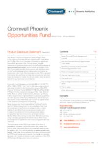 Cromwell Phoenix Opportunities Fund ARSN | APIR Code CRM0028AU  Product Disclosure Statement 17 April 2015