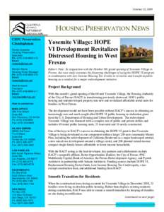 October 12, 2009  HOUSING PRESERVATION NEWS CHPC Preservation Clearinghouse Randy Quezada