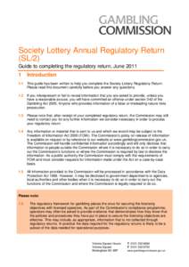 Society Lottery Annual Regulatory Return Guidance - June 2011