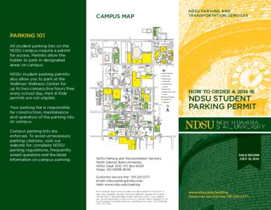 NDSU PARKING AND TRANSPORTATION SERVICES CAMPUS MAP SGC