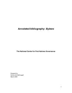 Annotated bibliography: Bylaws