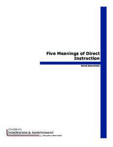 Behaviorism / Reading / Learning to read / Direct Instruction / Reading comprehension / Reciprocal teaching / Discovery learning / DISTAR / Active learning / Education / Pedagogy / Educational psychology