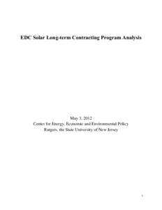 EDC Solar Long-term Contracting Program Analysis