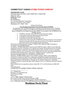 CONNECTICUT YANKEE ATOMIC POWER COMPANY HADDAM NECK PLANT 362 INJUN HOLLOW ROAD • EAST HAMPTON, CTAugust 22, 1997 Docket NoCY