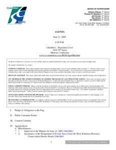 June 21, [removed]Board of Supervisors Agenda