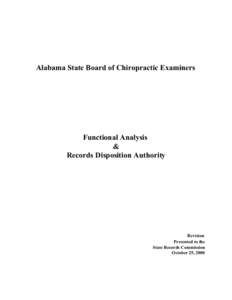 Alabama State Board of Chiropractic Examiners  Functional Analysis & Records Disposition Authority