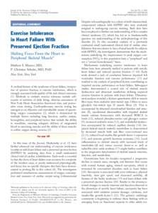 Exercise Intolerance in Heart Failure With Preserved Ejection Fraction