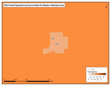 ´  2013 Total Population by Census Block for Bladen, Nebraska Area 944