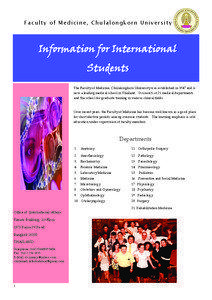 Faculty of Medicine, Chulalongkorn University  Information for International