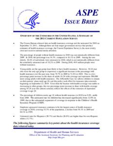 Overview of the Uninsured in the United States: A Summary of the 2011 Current Population Survey