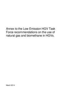 Annex to the low emission HGV task force recommendations on the use of natural gas and biomethane in HGVs