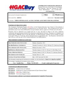 COOPERATIVE PURCHASING PROGRAM Houston-Galveston Area Council of Governments 3555 Timmons, Suite 120, Houston, TXPhone: Fax: www.hgacbuy.org