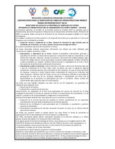 INVITACIÓN A PRESENTAR EXPRESIONES DE INTERÉS  CONTRATACIÓN PARA LA INSPECCIÓN DE OBRAS DE INFRAESTRUCTURA HÍDRICA PEDIDO DE PROPUESTAS N° 03/13 SECRETARÍA DEL AGUA DE LA PROVINCIA DE SANTIAGO DEL ESTERO PROGRAMA 