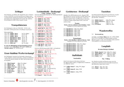 Zeltlager  Leichtathletik - Dreikampf