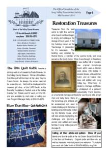 The Official Newsletter of the Long Valley Preservation Society Mid-Summer 2014 Page 1