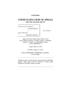 PUBLISHED  UNITED STATES COURT OF APPEALS FOR THE FOURTH CIRCUIT UNITED STATES OF AMERICA, Plaintiff-Appellee,