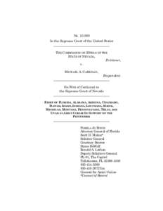 No[removed]In the Supreme Court of the United States ___________________________________ THE COMMISSION ON ETHICS OF THE STATE OF NEVADA, Petitioner,