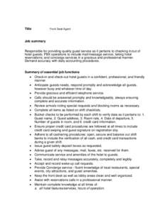 Microsoft Word - Front Desk Agent Job Description.docx