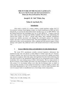 False Claims Act / Allison Engine Co. v. United States ex rel. Sanders / Qui tam / Fraud Enforcement and Recovery Act / Medicare / Custer Battles / Government procurement in the United States / Fraud / Whistleblower / Law / Presidency of Barack Obama / 37th United States Congress