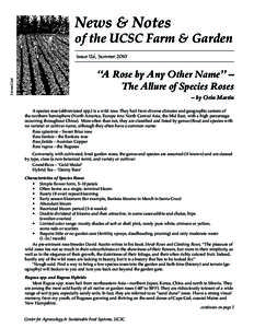  News & Notes  of the UCSC Farm & Garden