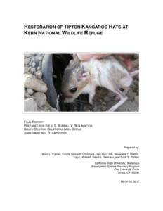 Kern National Wildlife Refuge / Kangaroo rat / National Wildlife Refuge / Kern County /  California / San Joaquin Valley / Geography of California / Tipton kangaroo rat