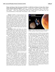45th Lunar and Planetary Science Conference[removed]pdf Phobos And Deimos & Mars Environment (PADME): A LADEE-Derived Mission to Explore Mars’s Moons and the Martian Orbital Environment. Pascal Lee1,2,3, Michael B
