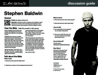 discussion guide  Stephen Baldwin Opener  What it means