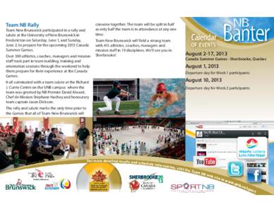 Baseball / Olympic Games / Jason Dickson / Geography of Canada / New Brunswick / Canada Games