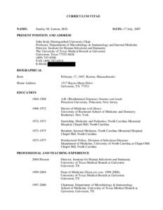 Education in Galveston /  Texas / University of Texas System / National Institute of Allergy and Infectious Diseases / Virus / Viral hepatitis / Viral disease / National Science Advisory Board for Biosecurity / National Institutes of Health / Virology / Medicine / Health / University of Texas Medical Branch