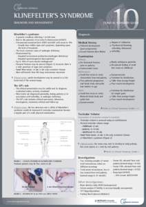 10  KLINEFELTER’S SYNDROME Diagnosis and Management  CLINICAL SUMMARY GUIDE