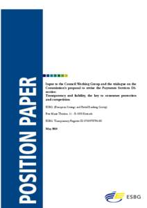 Money / Payment Services Directive / Payment / Direct debit / European Savings Banks Group / Single Euro Payments Area / Deposit account / Non-banking financial company / Bank / Payment systems / Business / Economics