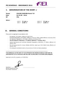 FEI SCHEDULE - ENDURANCEI. DENOMINATION OF THE EVENT √