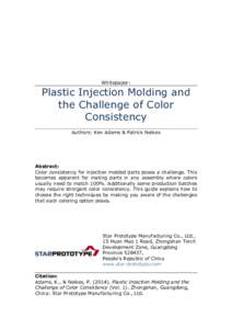 Plastic Injection Molding and the Challenge of Color Consistency