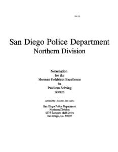 99-58  SUMMARY The Construction Site Theft Series Scanning In August, 1998, the Northern Division of the San Diego Police Department opened a