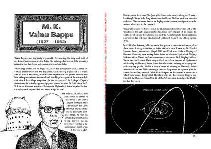 (1927 – [removed]Vainu Bappu was singularly responsible for weaving the warp and weft of